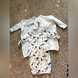 Touched by Nature Baby Organic Cotton Long Sleeve Gowns- - 0-6 months